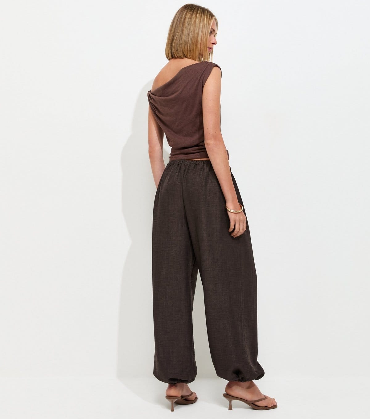 New Look Women's Brown Drawstring Cuffed Trousers New Look - 4