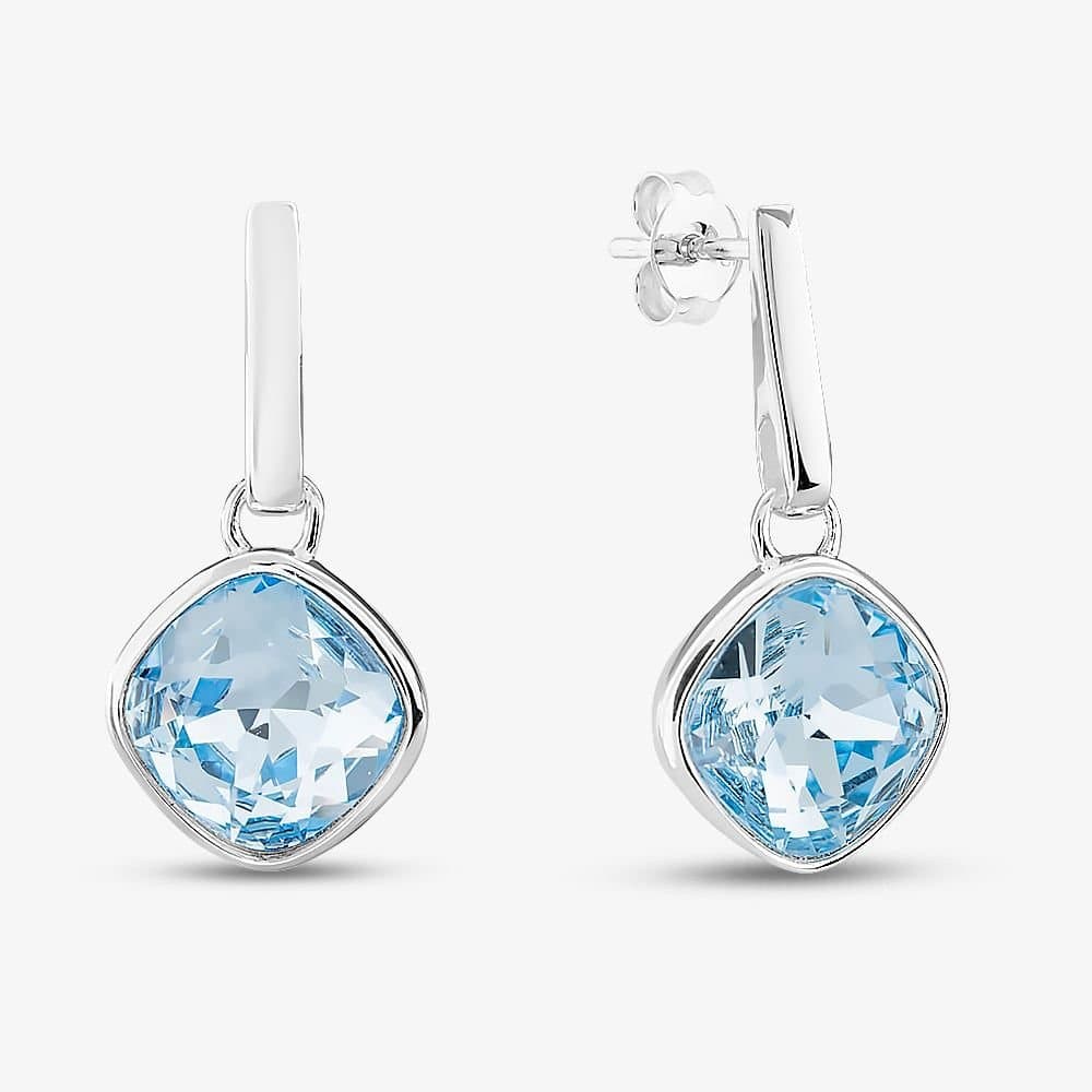 T.H.Baker T.H.Baker Women's Sterling Silver Blue Sapphire Dropper Earrings