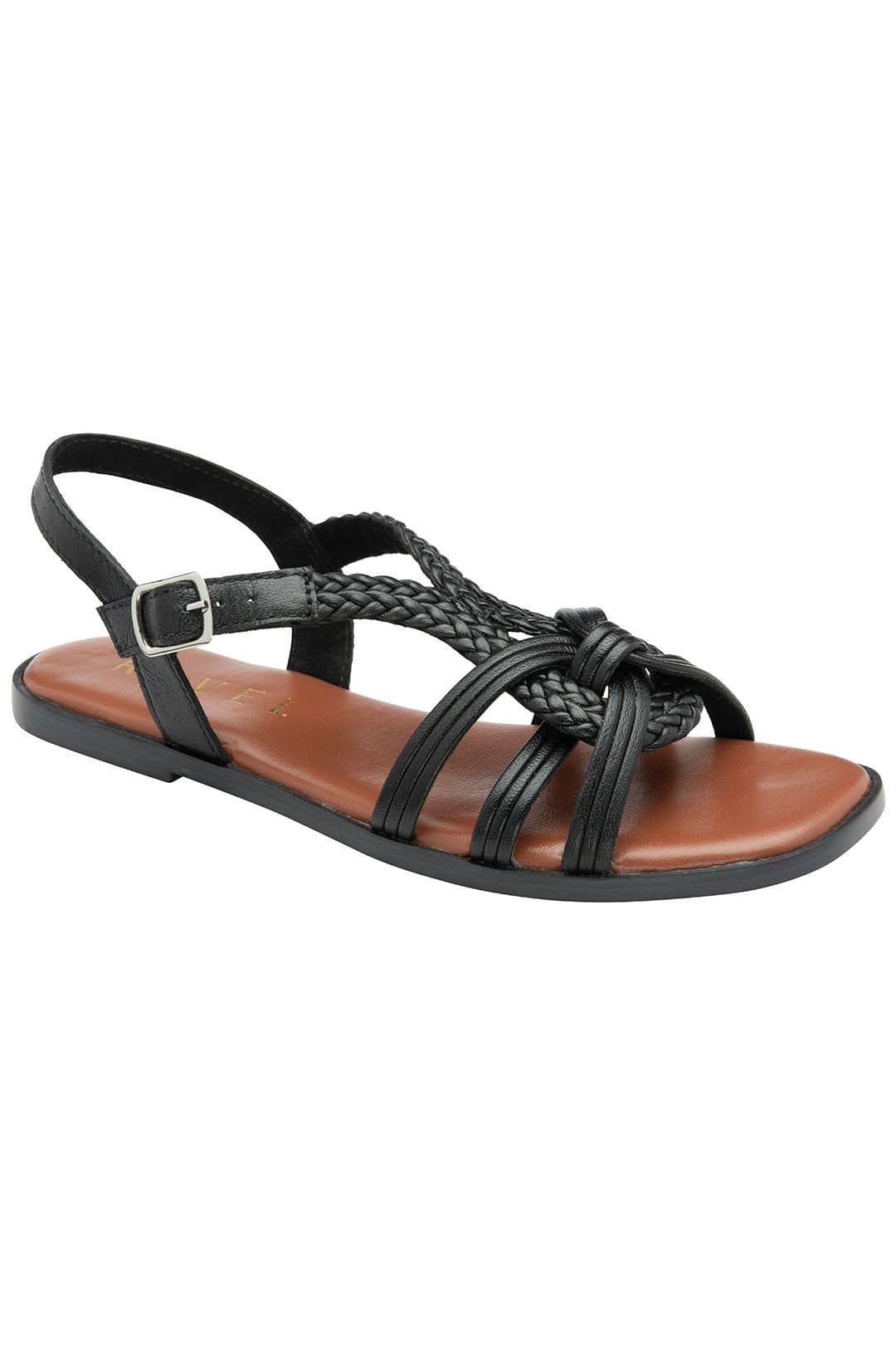 Ravel Ravel Women's 'Danby' Leather Flat Sandals in Black
