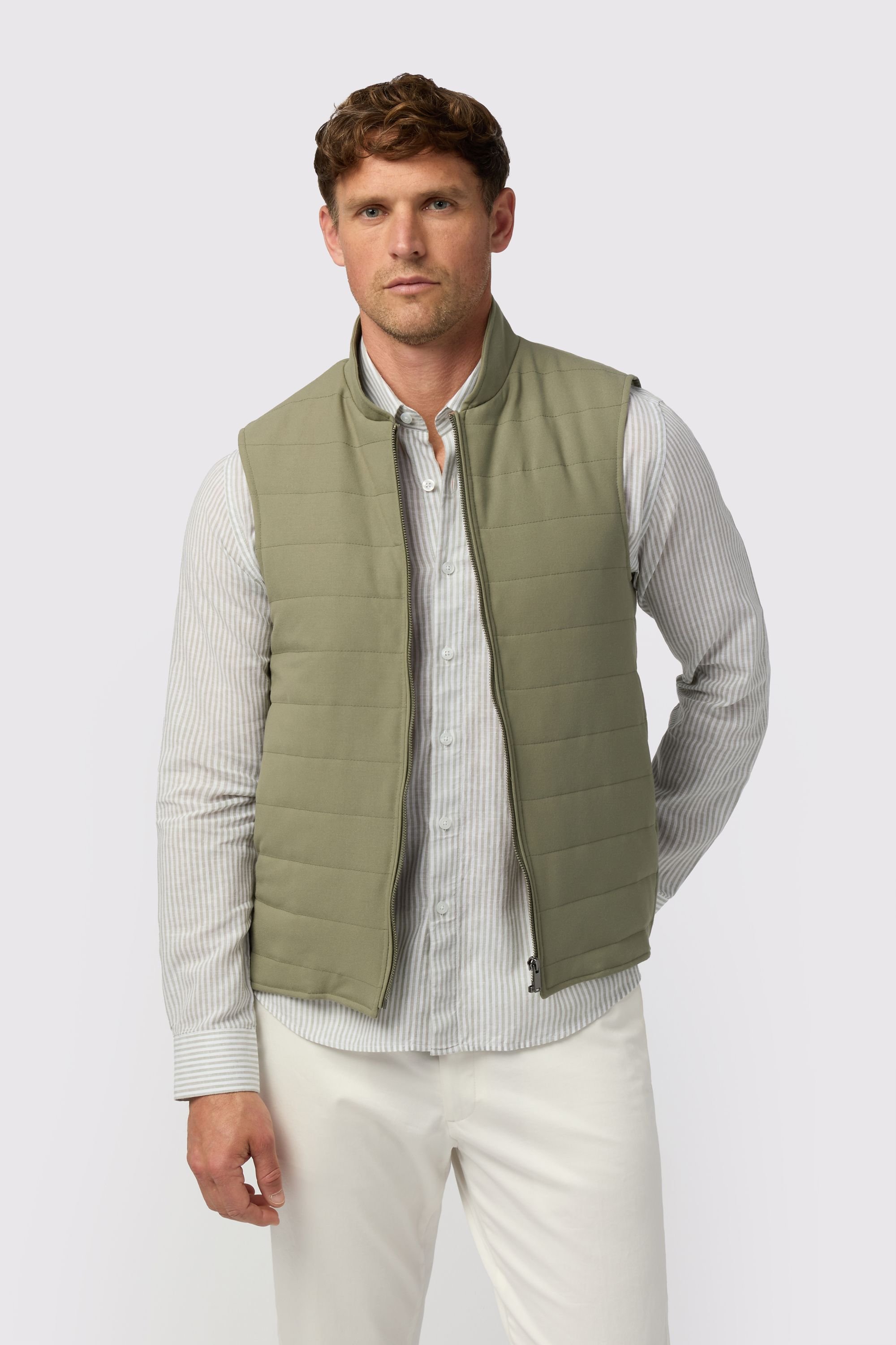 Melka Melka Men's Zip Through Gilet in Green - 3