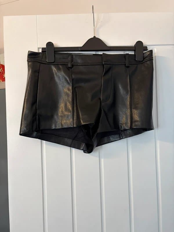 Bershka Bershka leather black shorts.