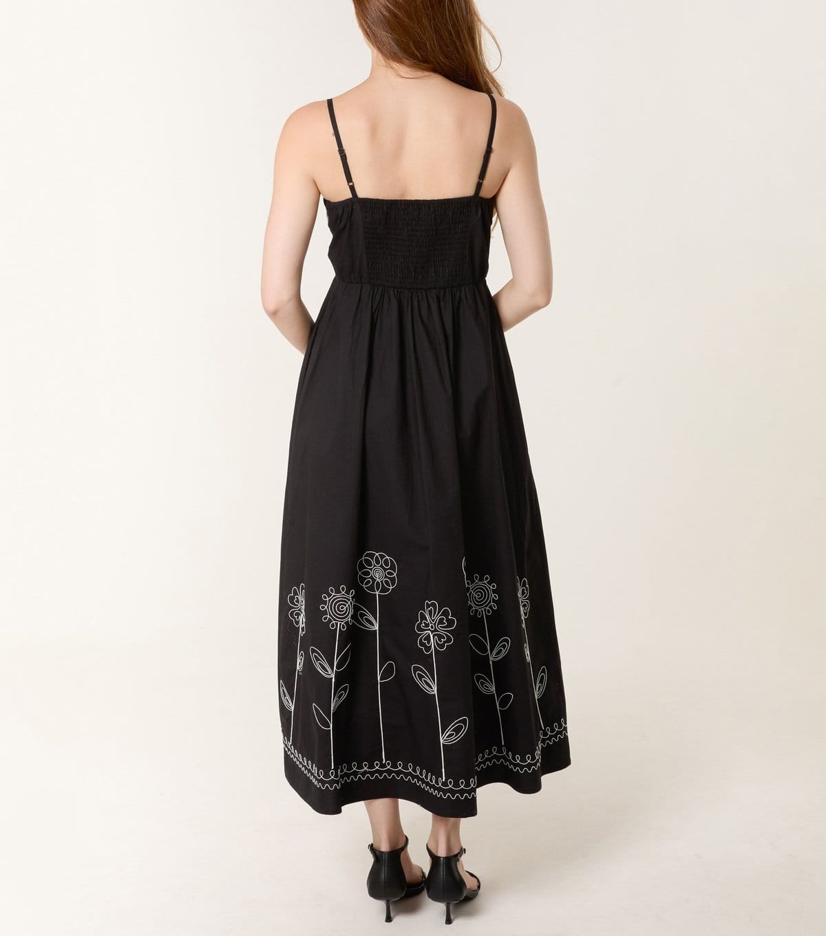 Blue Vanilla Women's Black Floral Embroidered Midi Dress Blue Vanilla New Look - 4