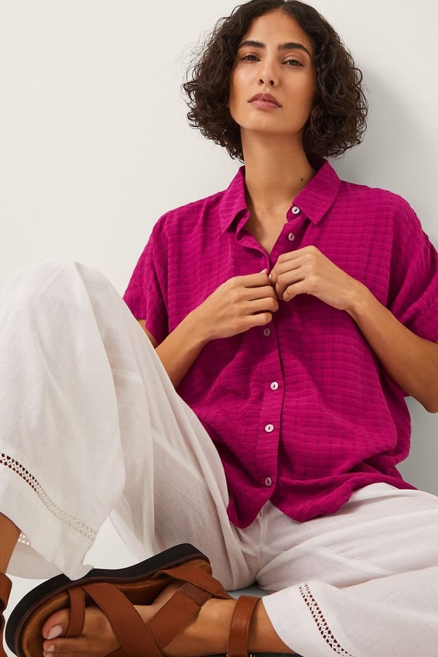 Monsoon Monsoon Women's Paige Slouchy Shirt Pink - 3