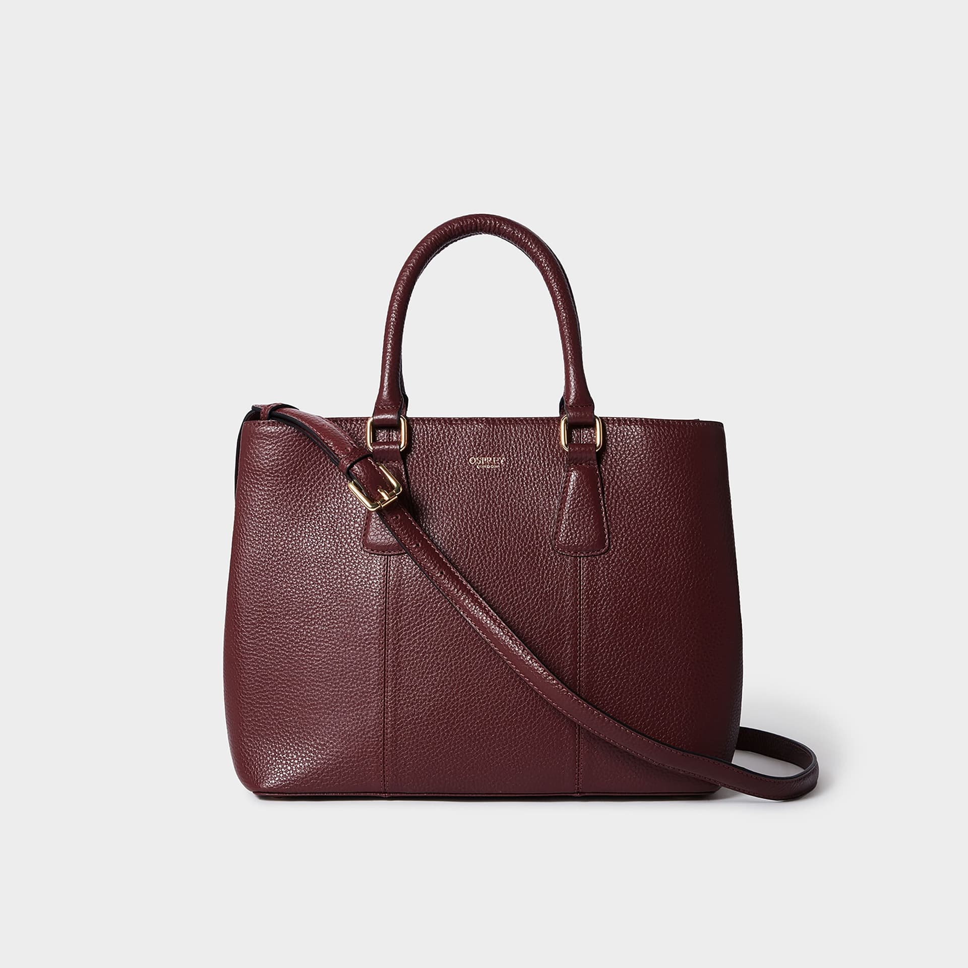 OSPREY LONDON OSPREY LONDON Women's The Adaline Leather Work Bag in Burgundy