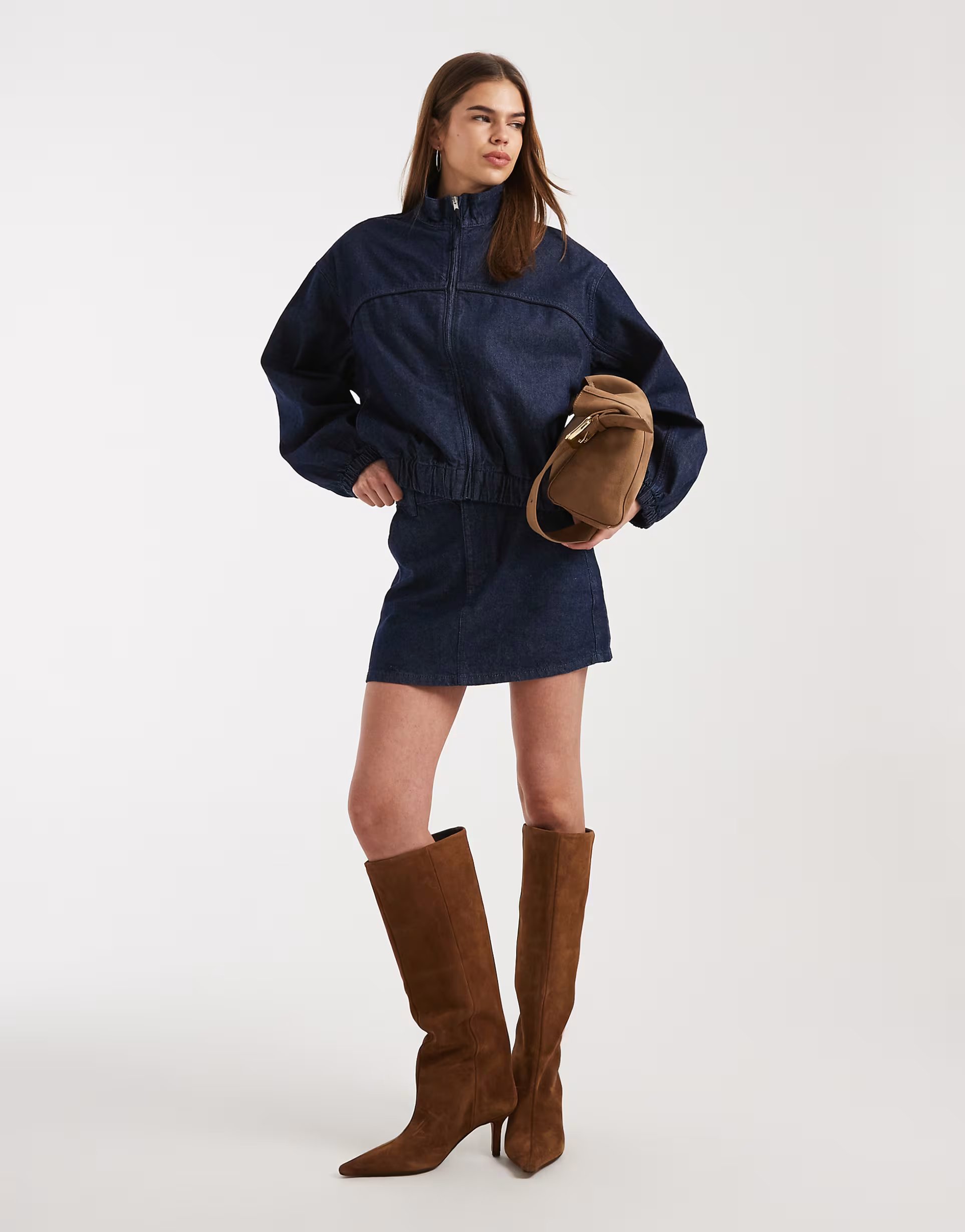 ASOS ASOS DESIGN denim mini skirt co-ord in rinse - 1