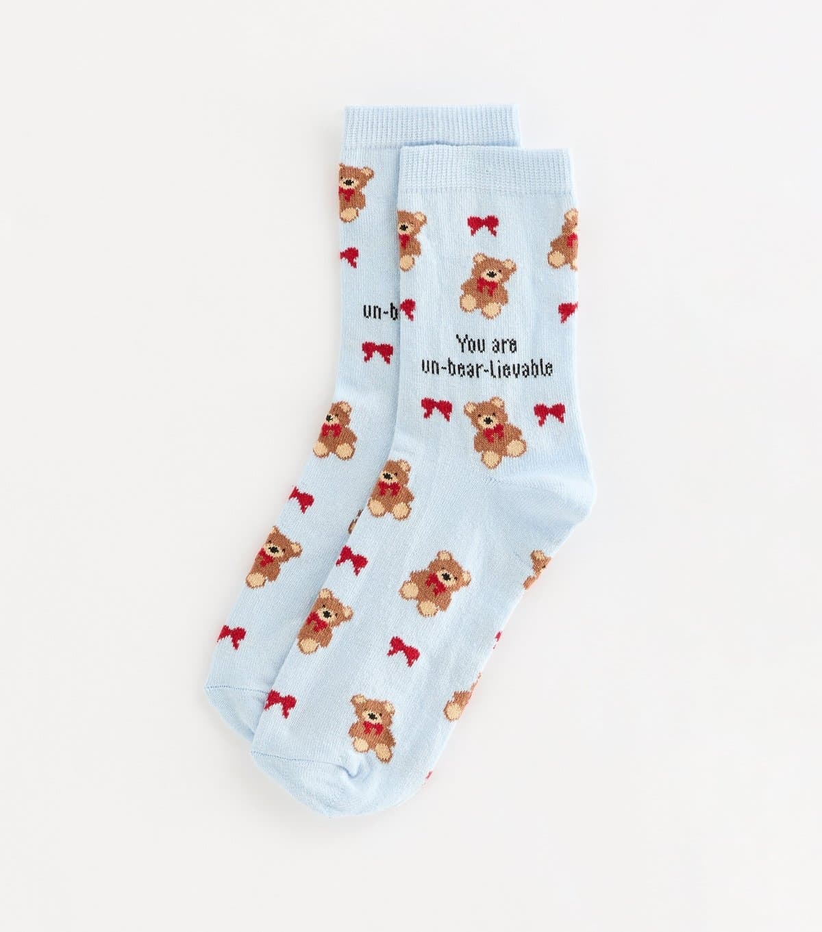 New Look Blue Cotton Rich Un-Bear-Liveable Socks New Look