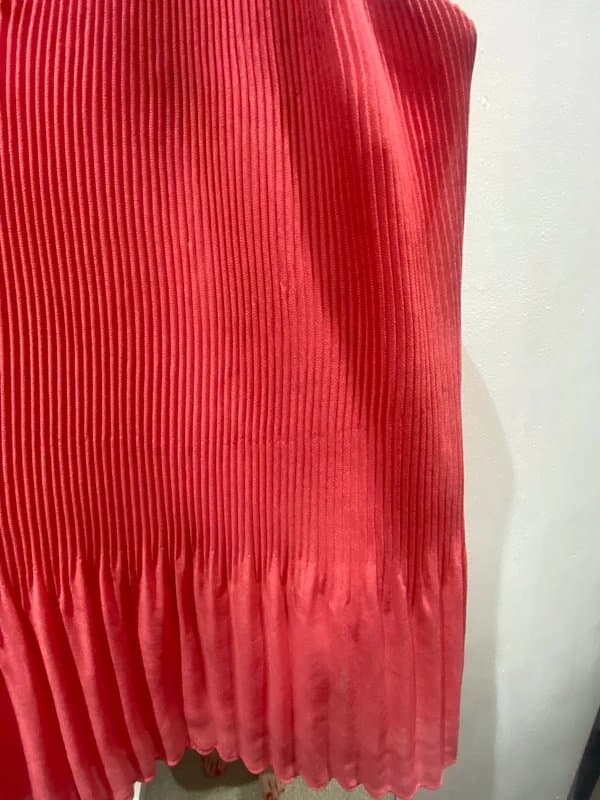 Topshop Top Shop coral chiffon cami top pleat detail
