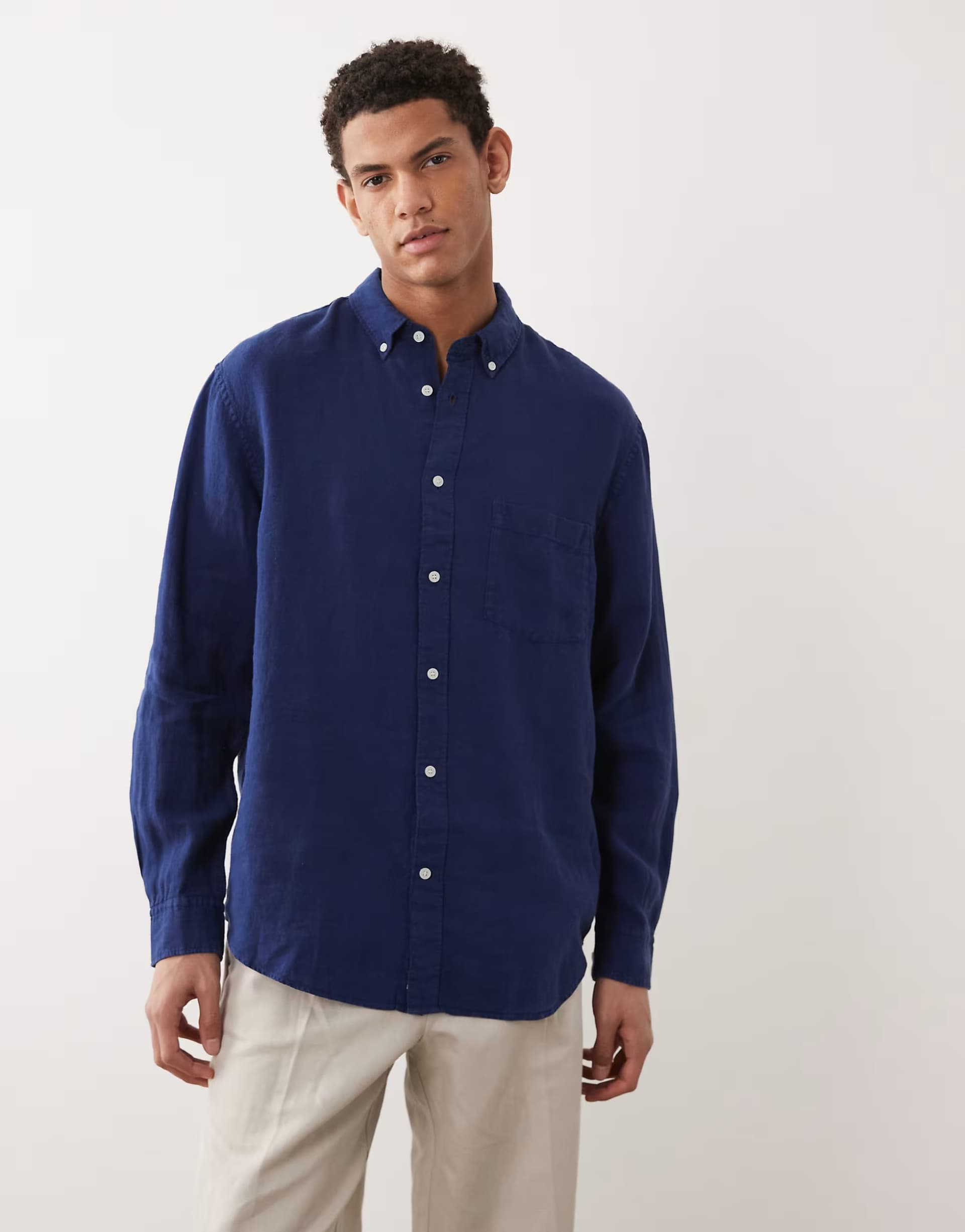 ASOS ARKET pure linen shirt in blue