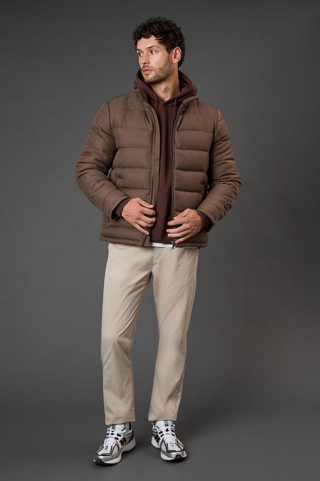 Burton Burton Men's Taupe Wool Look Quilted Jacket - 2