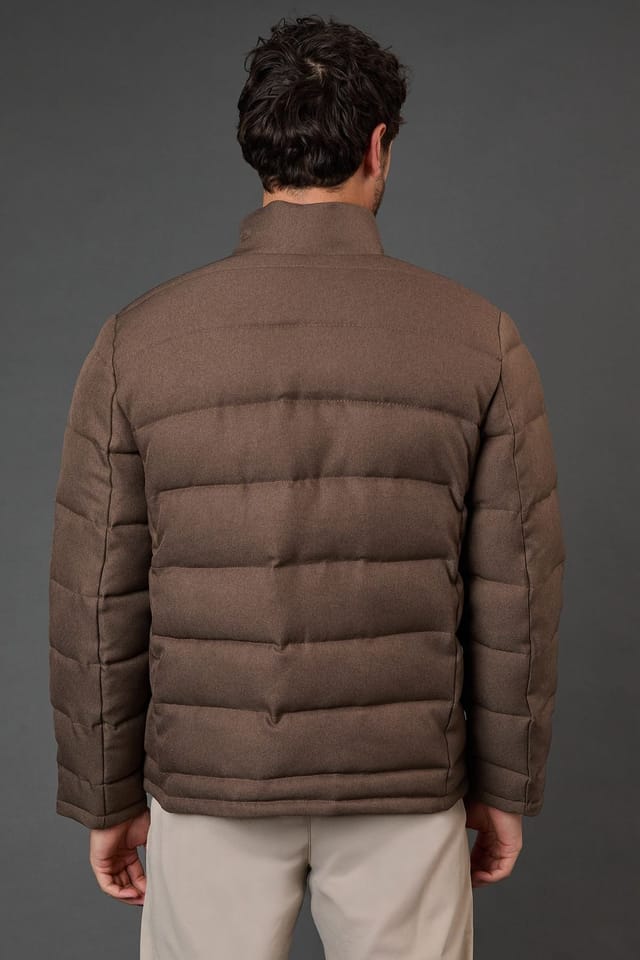 Burton Burton Men's Taupe Wool Look Quilted Jacket - 3