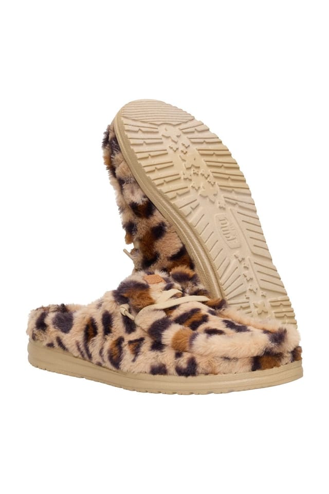 Hey Dude HEY DUDE Women's Wendy Slipper Leo Fur Tan/Multi in Brown - 3