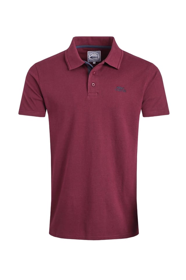 Weird Fish Weird Fish Men's Miles Pique Polo Shirt in Wine - 2