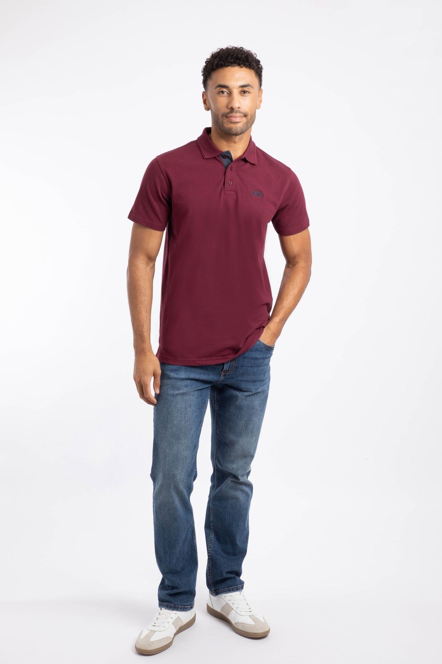 Weird Fish Weird Fish Men's Miles Pique Polo Shirt in Wine - 4