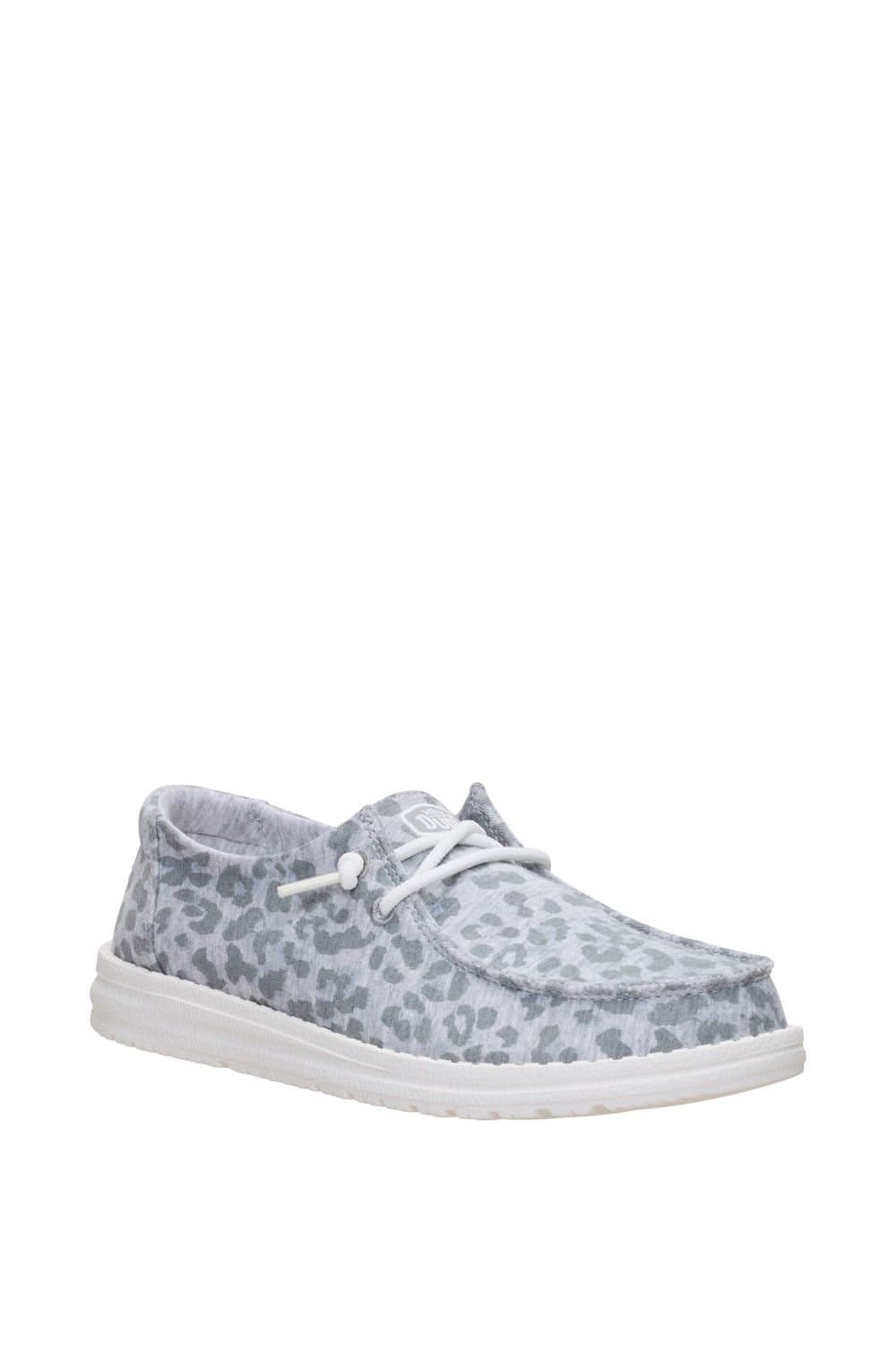 Hey Dude Hey Dude Women's Wendy Stretch Jersey Leopard Slip on Shoe in Light Grey