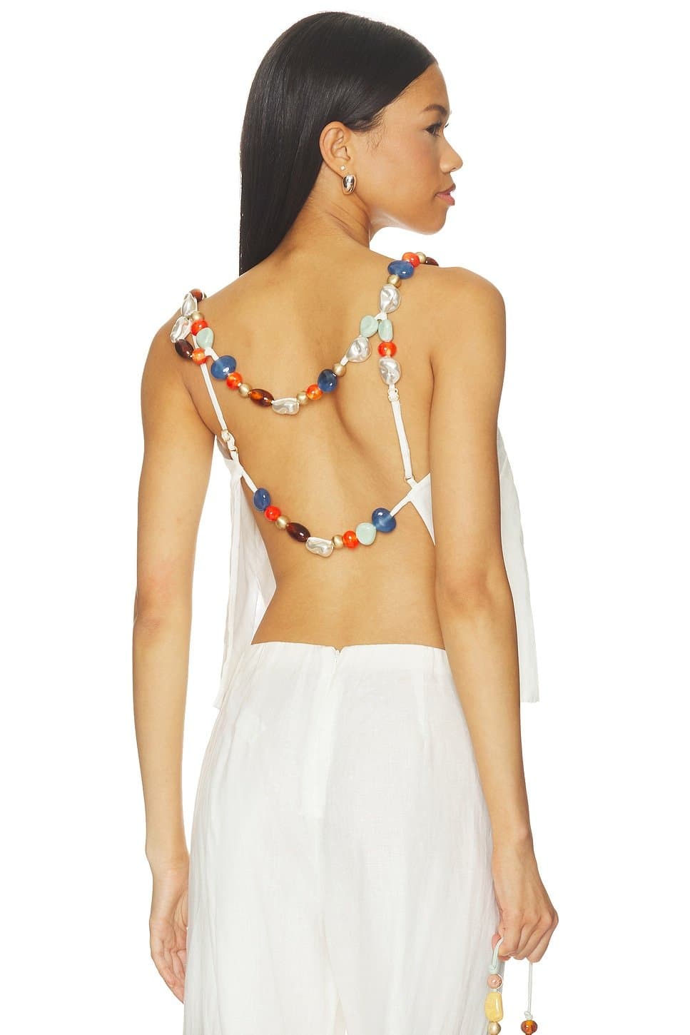 revolve Revolve Off White Embellished Off-Shoulder Top