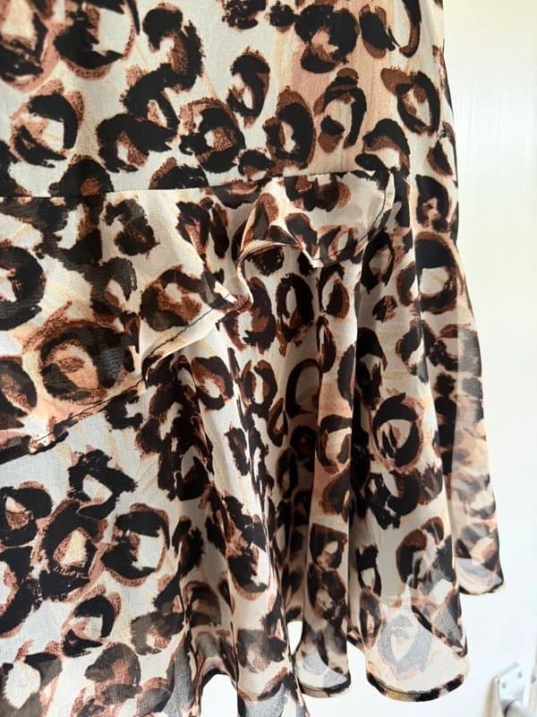 Topshop Topshop Leopard Print Ruffle Mini Skirt UK 12