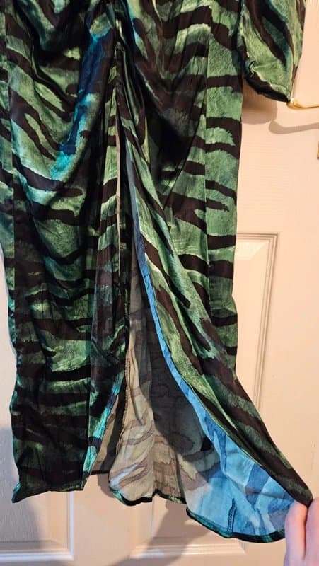 Topshop Topshop Zebra Print Ruched Midi Dress