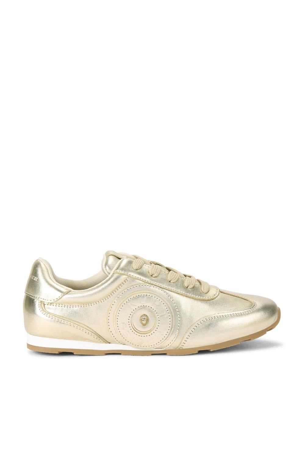 Kurt Geiger London Kurt Geiger London Women's 'Bromley Slimline Sneaker' Leather Trainers in Gold