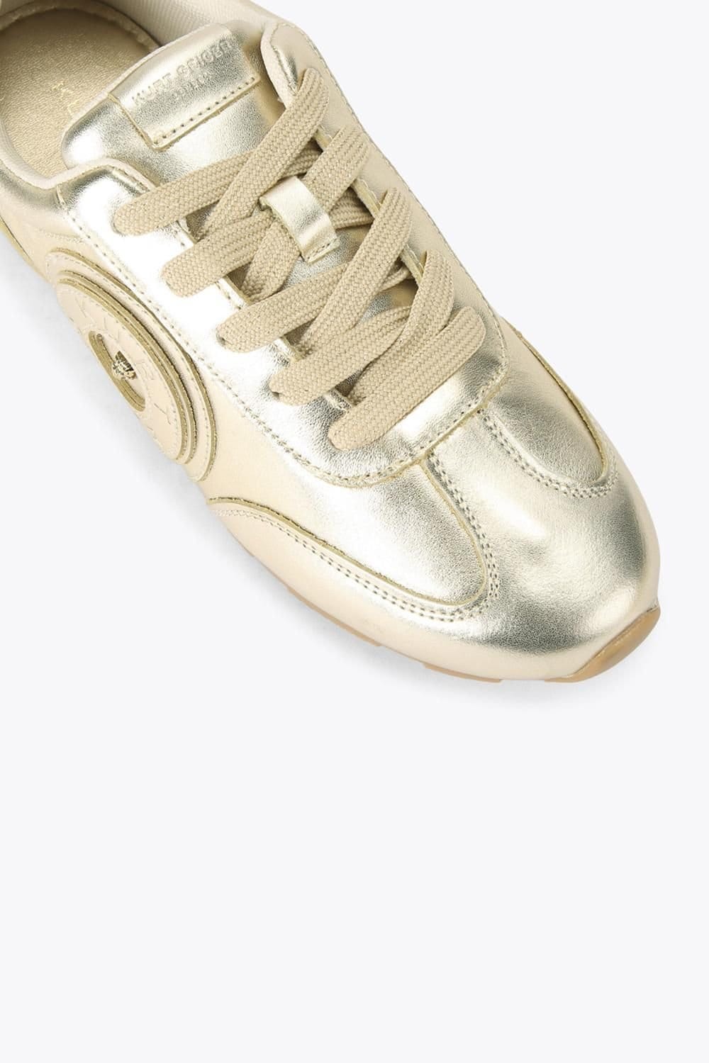 Kurt Geiger London Kurt Geiger London Women's 'Bromley Slimline Sneaker' Leather Trainers in Gold - 4