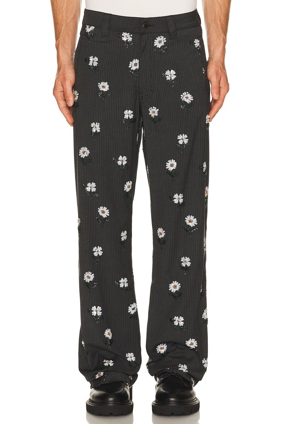 revolve Revolve Black Floral Print Trousers