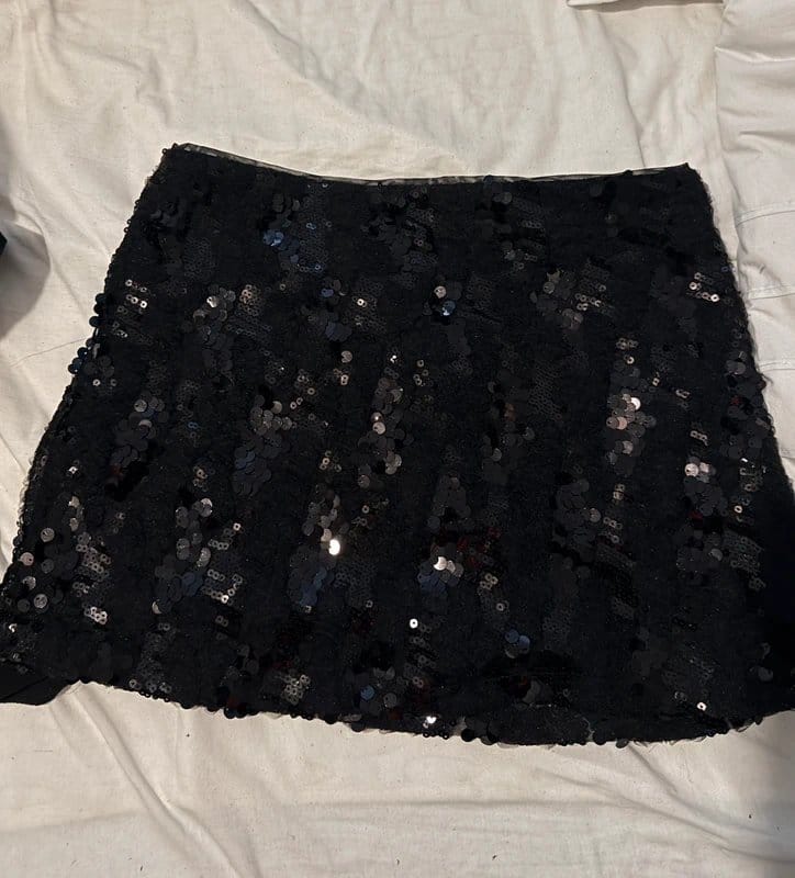 ASOS Black Sequin Mini Skirt