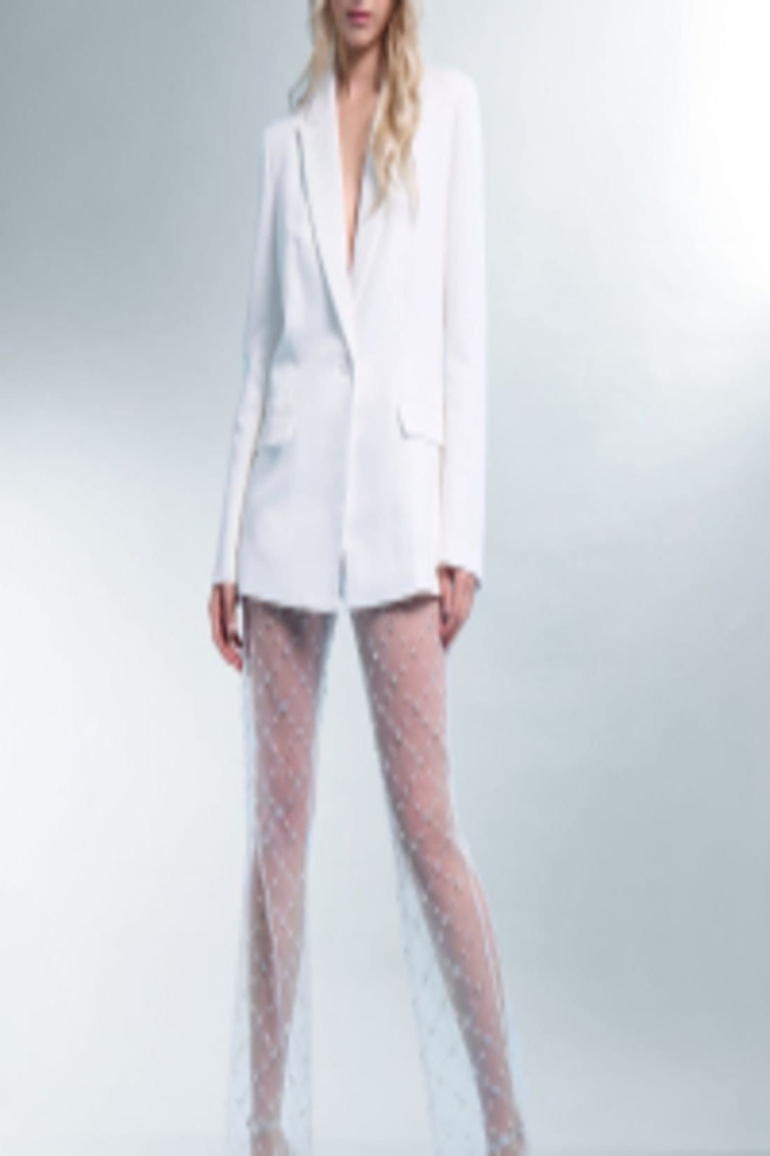 Public Desire Public Desire Women's Fitted Tailored Blazer White - 4