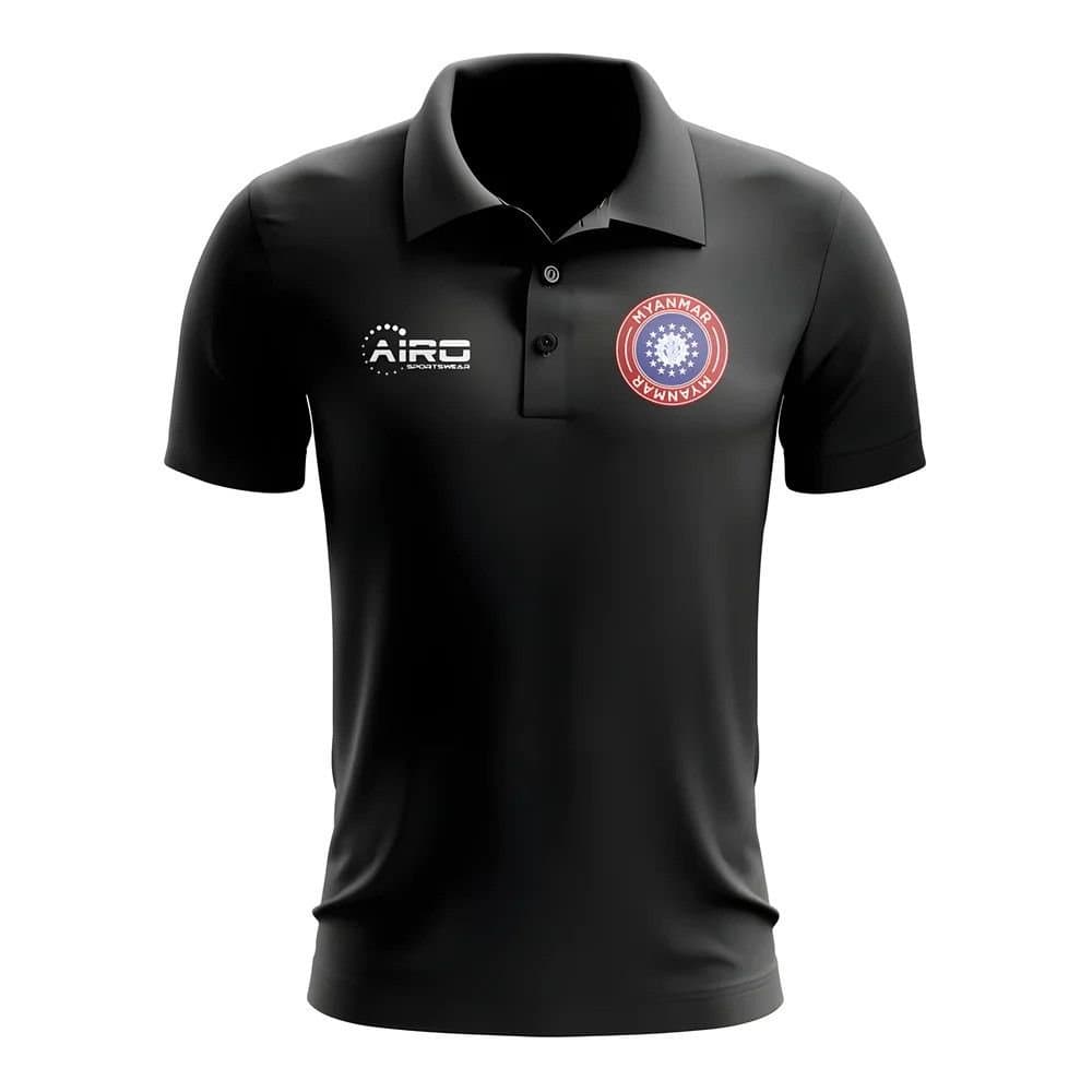Mynamar Mynamar Men's Mens Football Polo Shirt Black