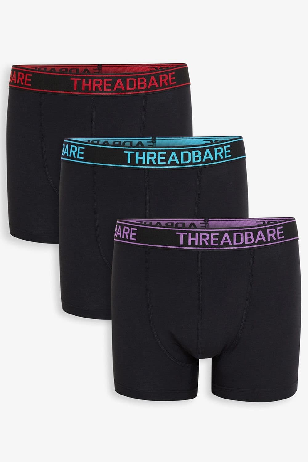 Threadbare Threadbare Men's 3-Pack Hipster Fit Boxer Shorts in Black