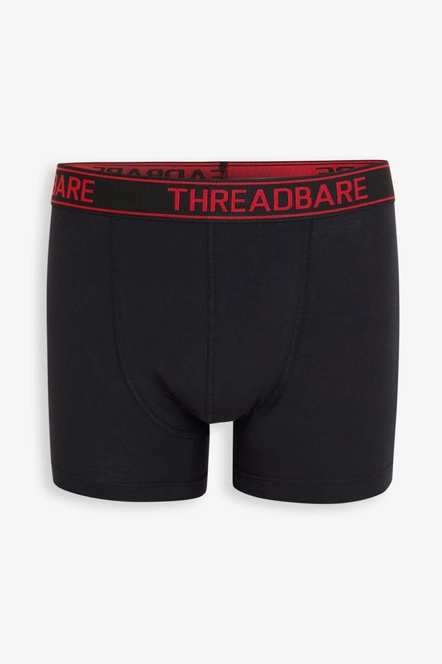 Threadbare Threadbare Men's 3-Pack Hipster Fit Boxer Shorts in Black - 2