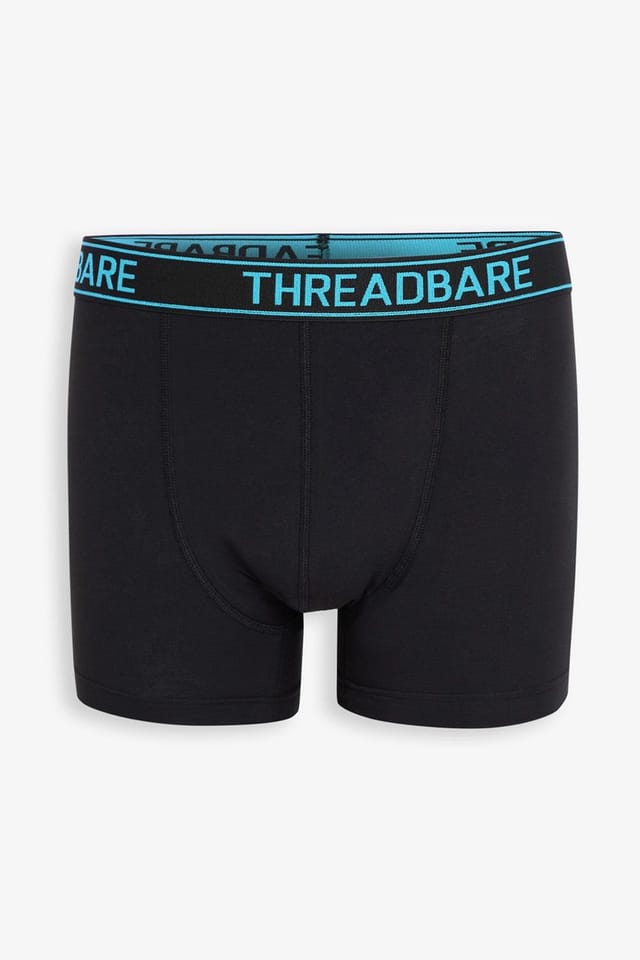 Threadbare Threadbare Men's 3-Pack Hipster Fit Boxer Shorts in Black - 3