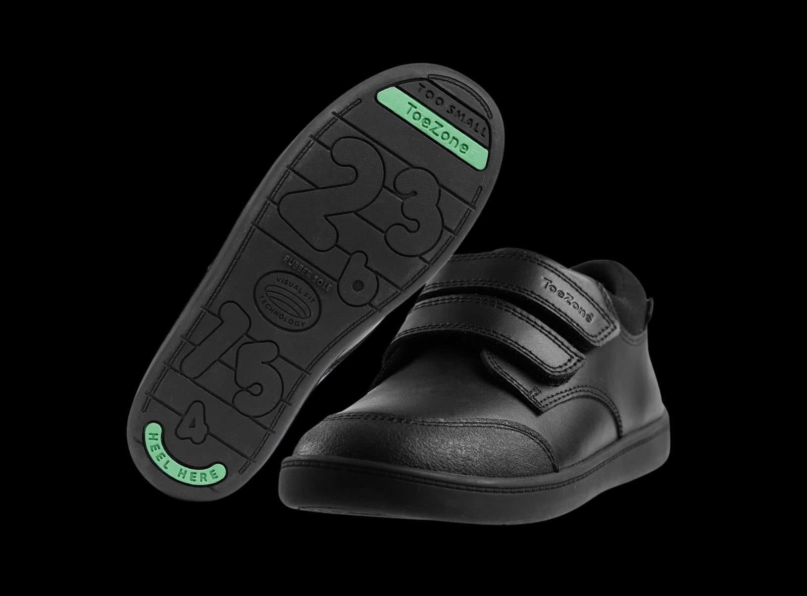 ToeZone ToeZone Men's Black Oliver Smart Ortholite School Shoes