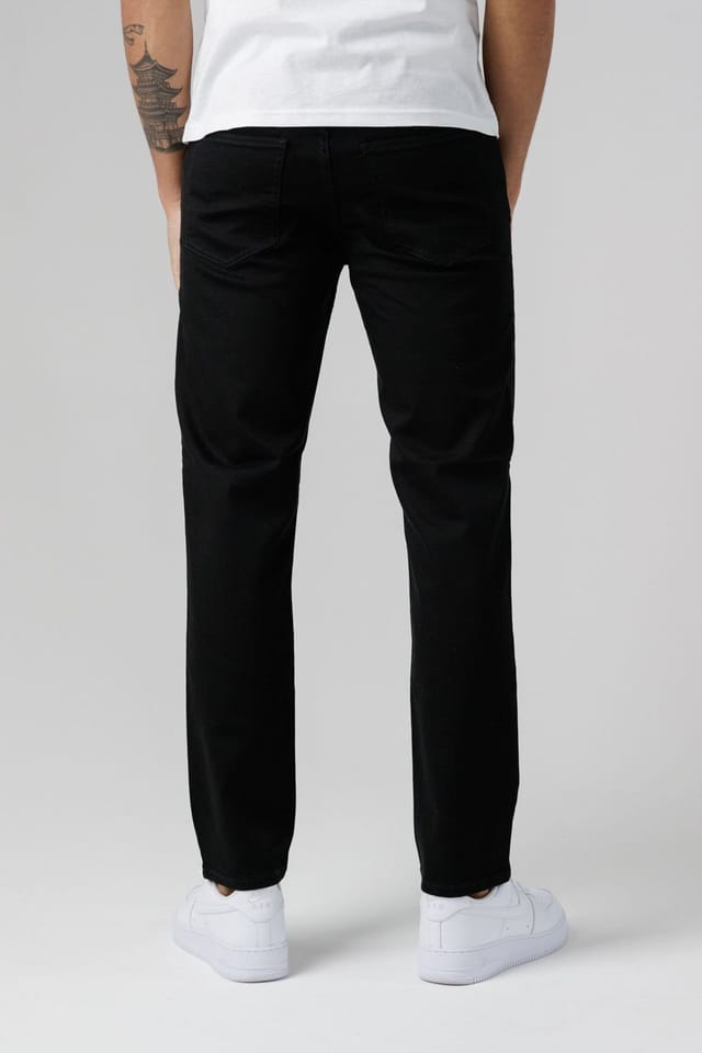 Monkee Genes Monkee Genes Men's Slim Fit Mid-Rise Denim Jeans in Black - 2