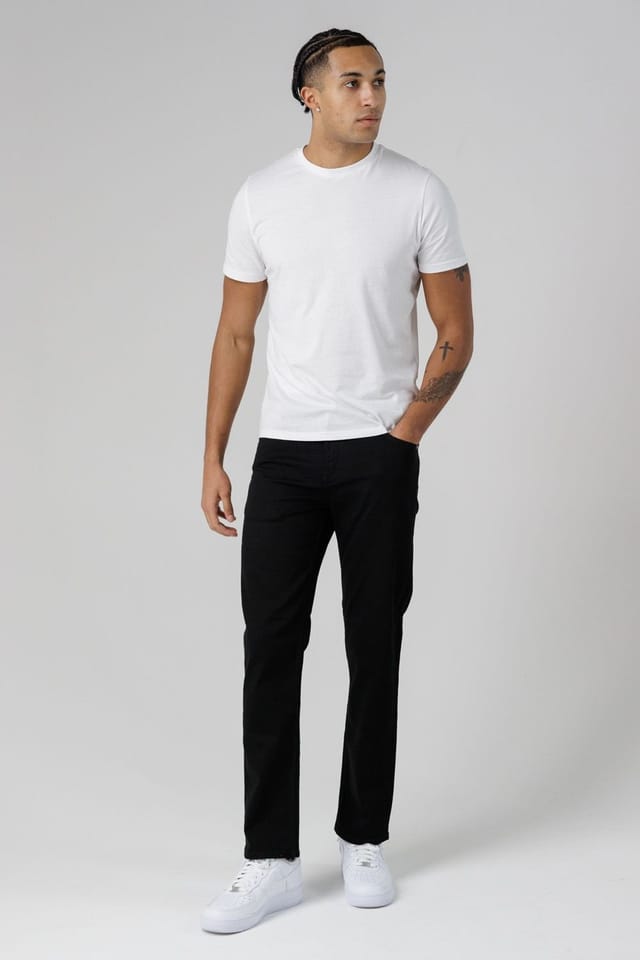Monkee Genes Monkee Genes Men's Slim Fit Mid-Rise Denim Jeans in Black - 3