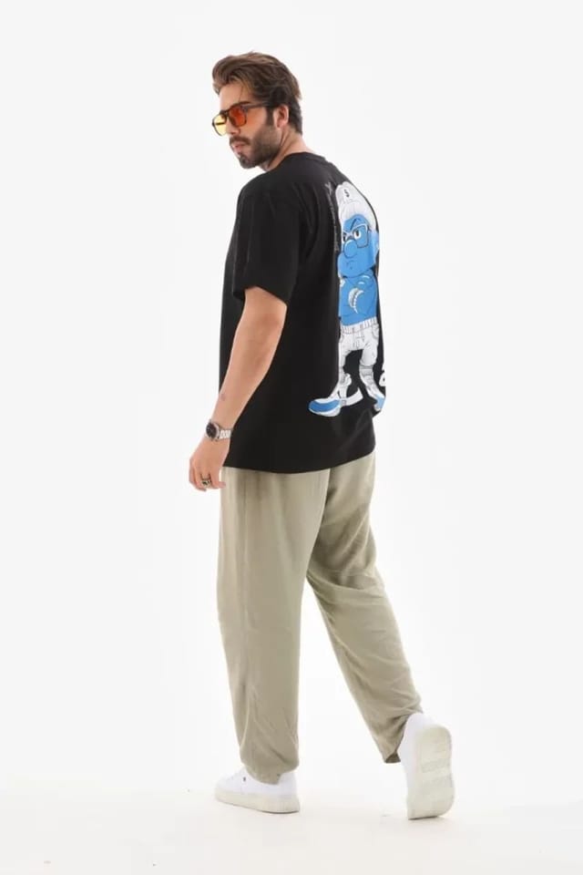 Janes Janes Men's Oversized Crew Neck T-Shirt in Black - 3