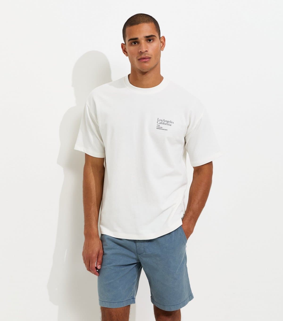 jack & jones Men's Blue Cotton Rich Woven Drawstring Shorts Jack & Jones New Look