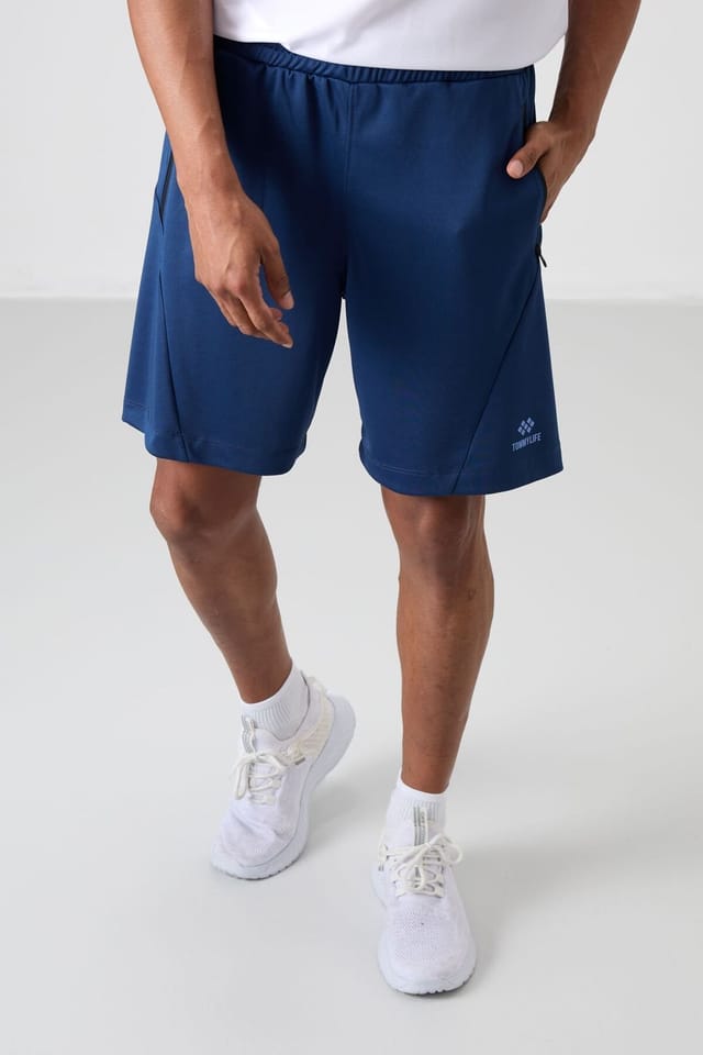 Tommy Life Tommy Life Men's Polyester Knit Sweat Shorts in Navy - 2