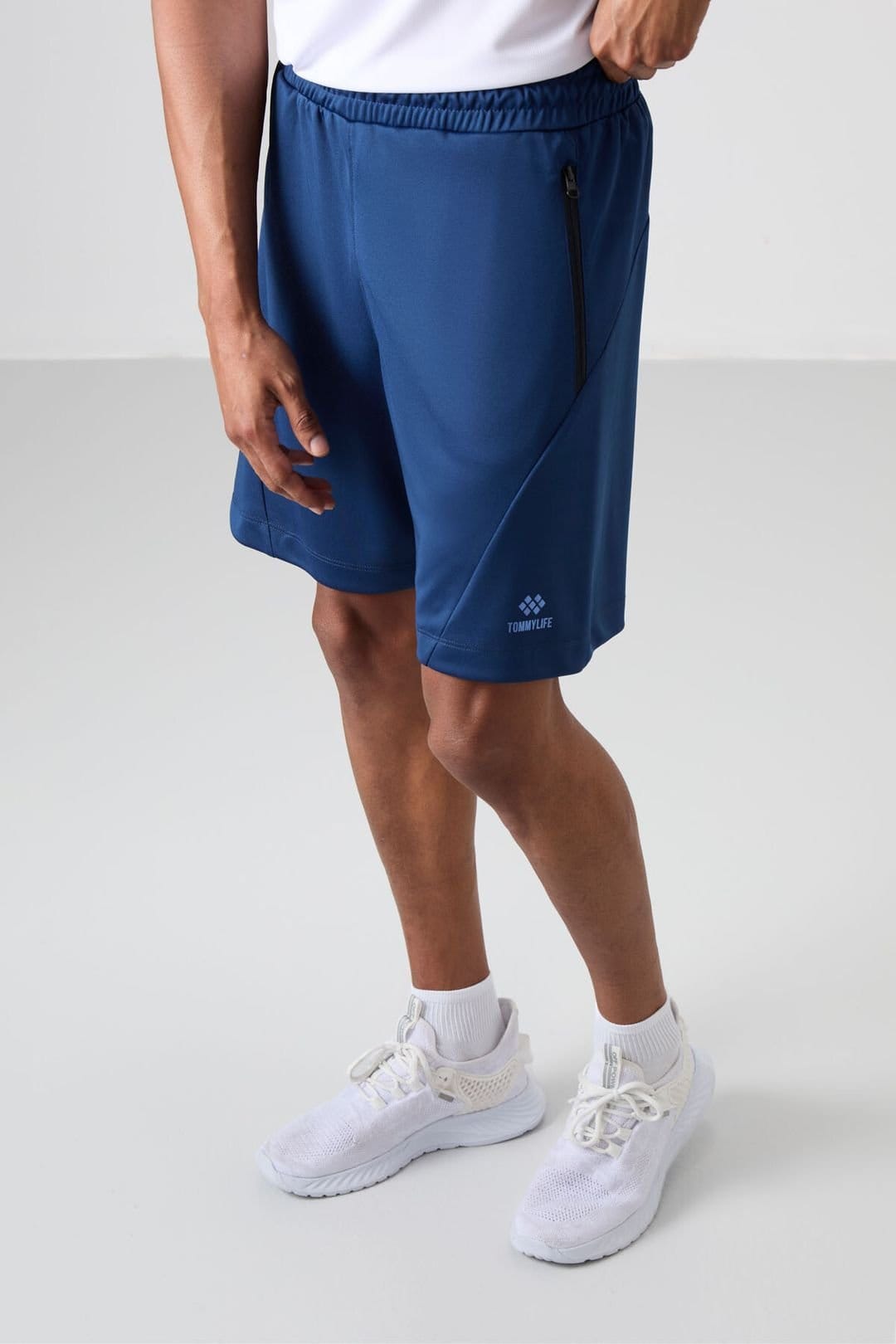 Tommy Life Tommy Life Men's Polyester Knit Sweat Shorts in Navy - 4