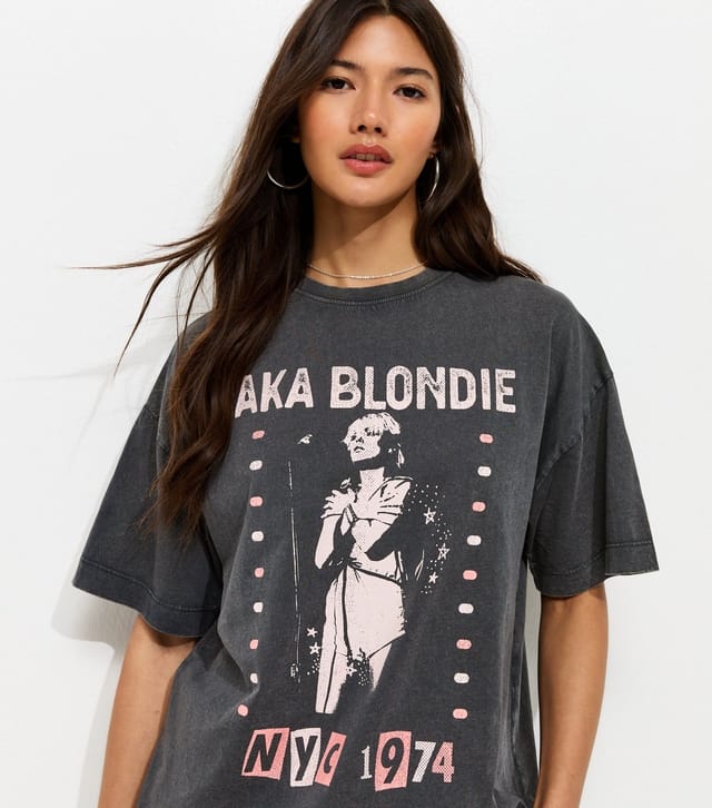 New Look Women's Dark Grey Cotton Blondie Oversized T-Shirt New Look - 3