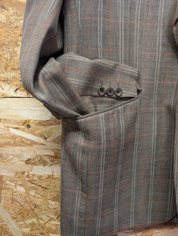 Aquascutum Aquascutum Blazer Mens Brown Windowpane Check Tailored Lined Jacket Vintage UK