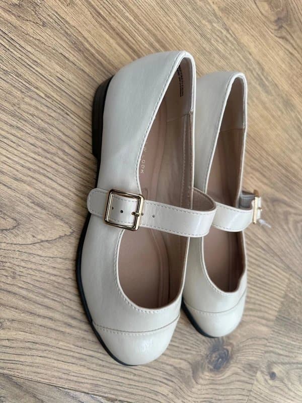 New Look New Look Comfort Wide Fit Cream Mary Jane Flats UK 4 BNWT