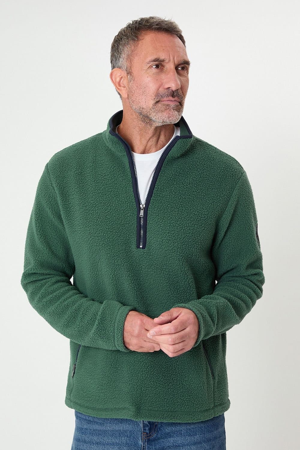 Saltwell Saltwell Men's Borg Half Zip Fleece in Green