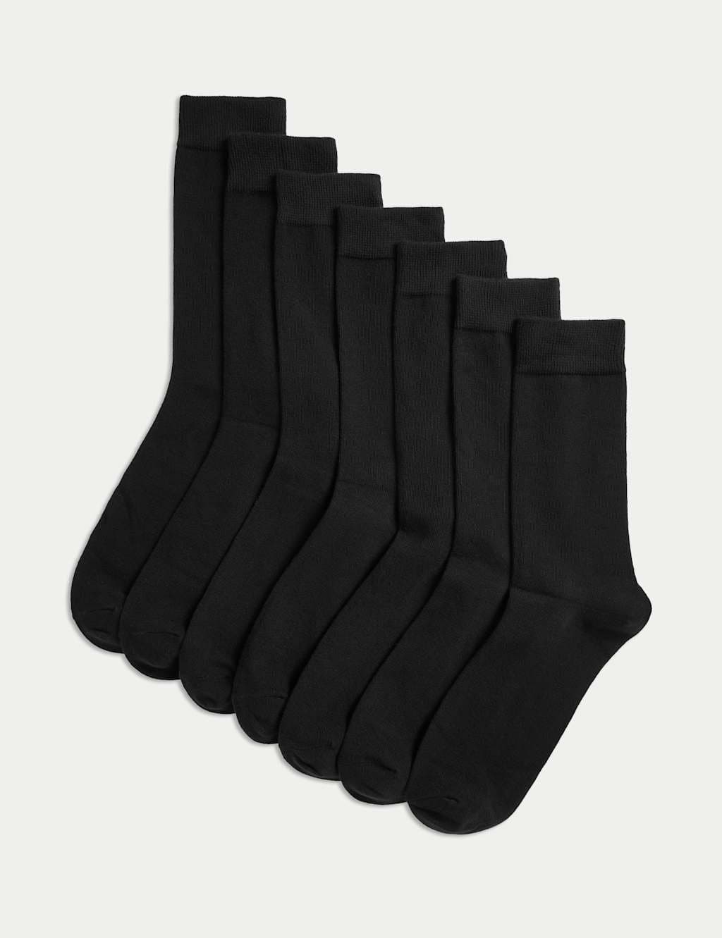 Marks & Spencer M&S 7 Pack Cotton Rich Socks Black