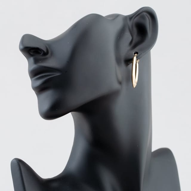 T.H.Baker T.H.Baker Women's 9ct Yellow Gold Patterned Creole Earrings UER102Y - 3