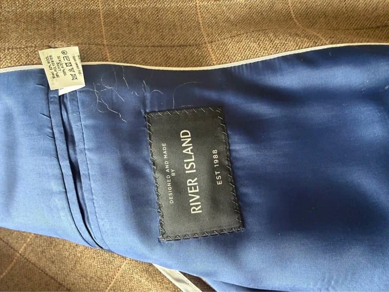 River Island River Island Brown Check Blazer UK XL New Without Tags Smart Tailored Jacket