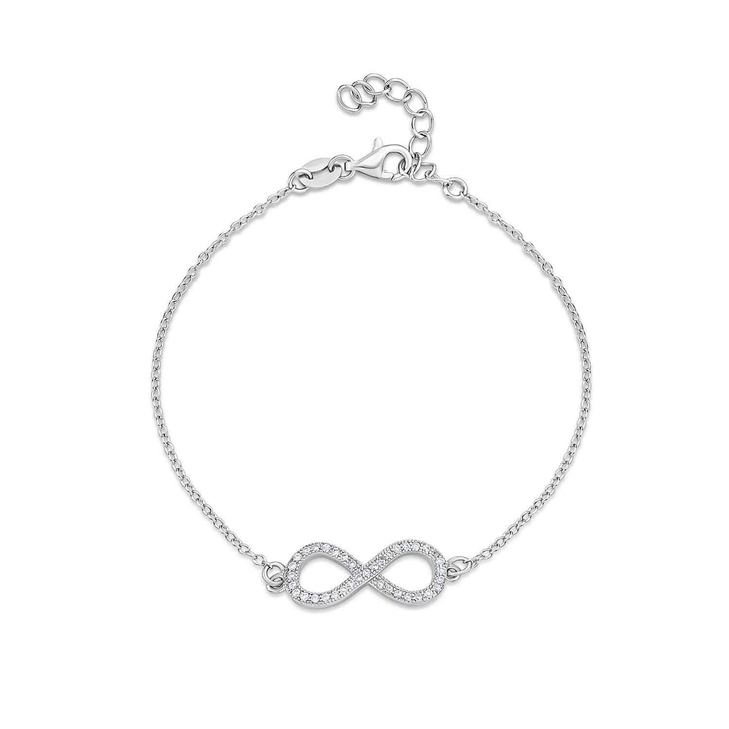 Fraser Hart Fraser Hart Women's Sterling Silver Cubic Zirconia Infinity Chain Bracelet - 1