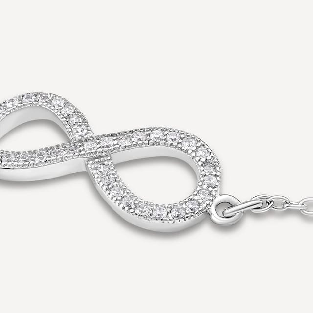 Fraser Hart Fraser Hart Women's Sterling Silver Cubic Zirconia Infinity Chain Bracelet - 3