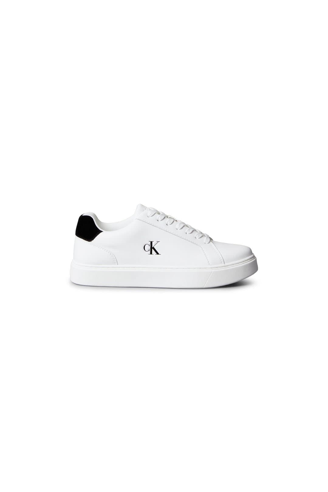 Calvin Klein Calvin Klein Men's Classic Cupsole Laceup Leather Trainer Bright White/Black in White