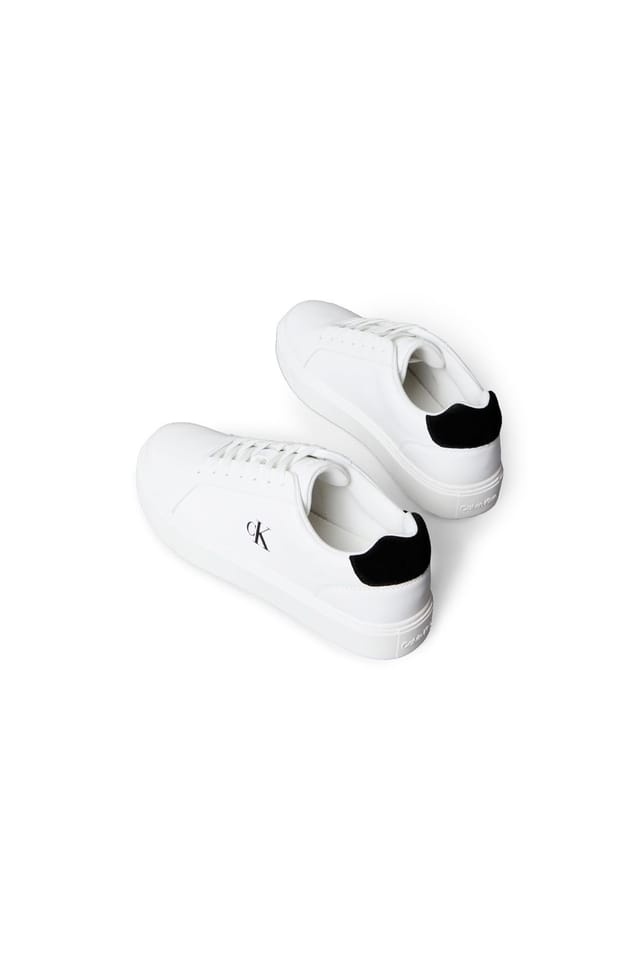 Calvin Klein Calvin Klein Men's Classic Cupsole Laceup Leather Trainer Bright White/Black in White - 3