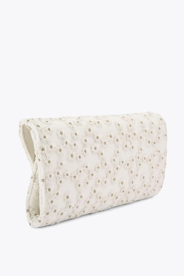 Carvela Carvela Women's 'Spirit Daisy Clutch' Fabric Bag in White - 3