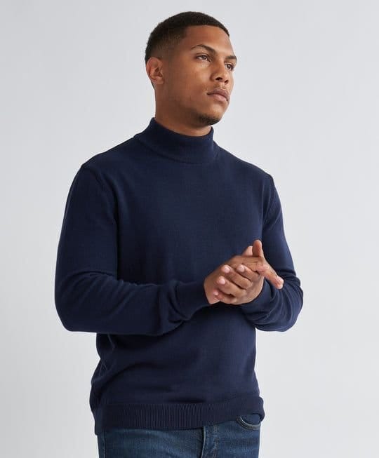 Alse Studio Alse Studio Men's Turtleneck Jumper 100% Cotton Premium Quality in Navy - 2